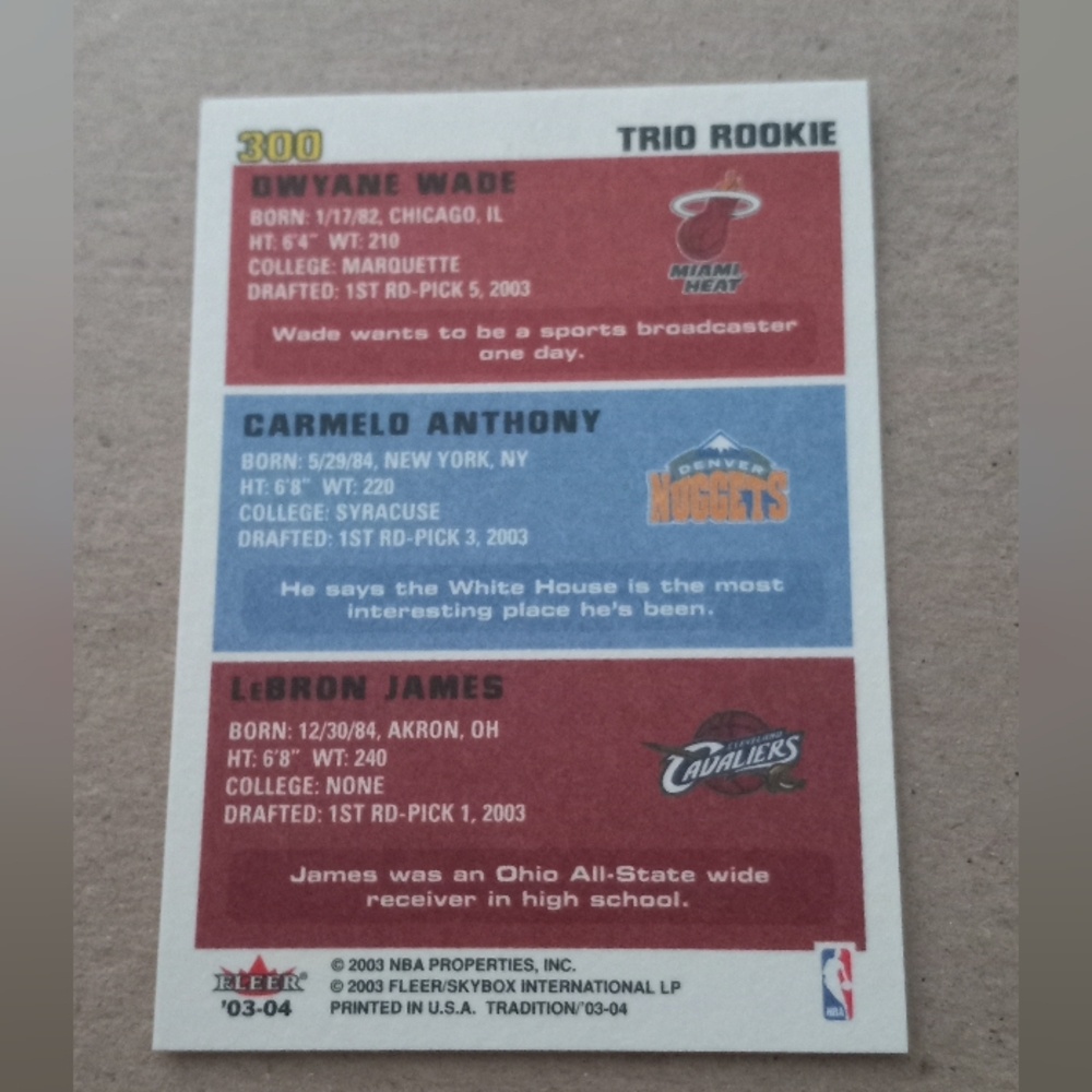 Lebron Trio Rookie Anthony/Wade - Picture 5 of 7